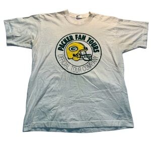 💙 Vintage Green Bay “Packer Fan Tours” T-Shirt Fruit of the Loom Made in USA (M)
